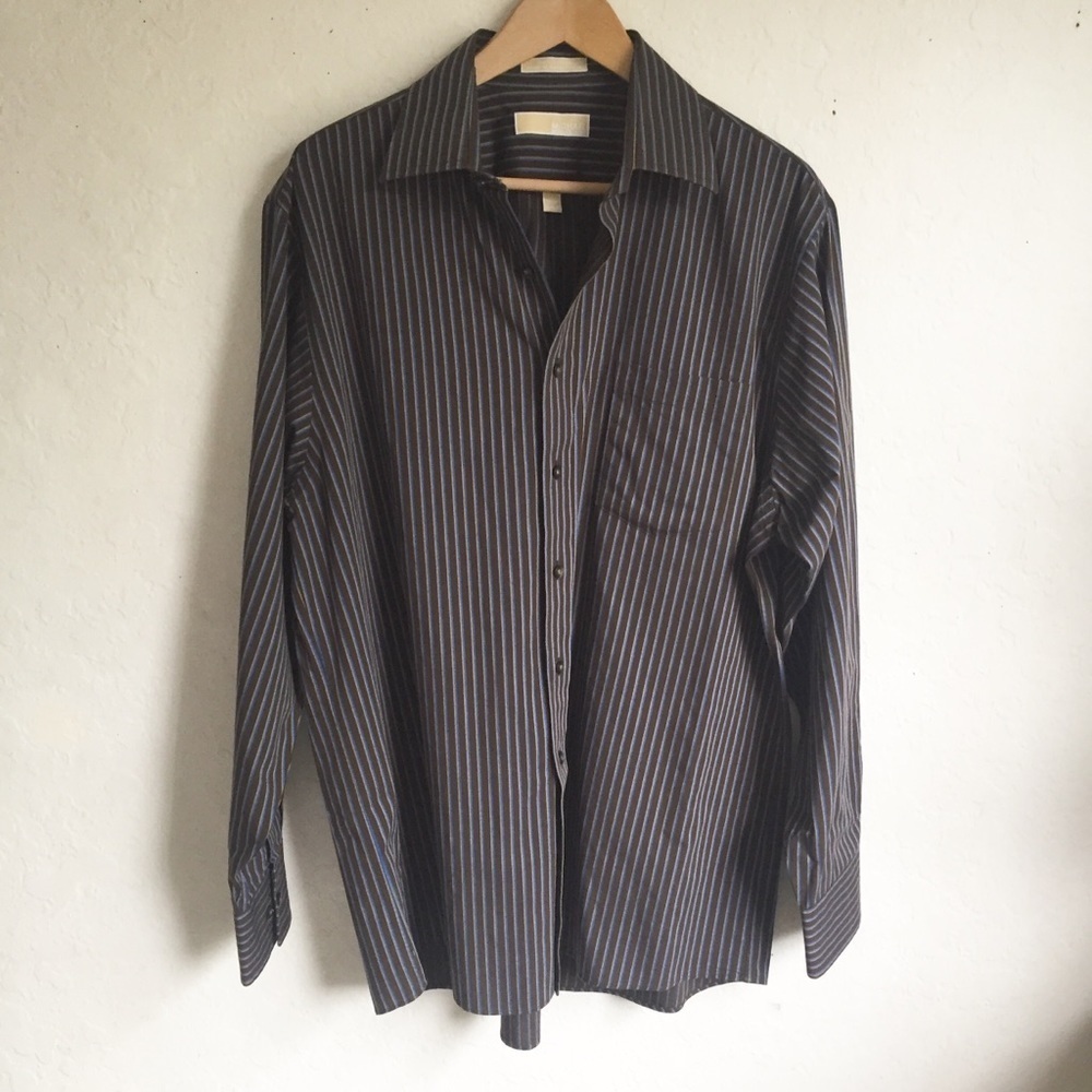 Michael Michael Kors Brown Striped Shirt XL